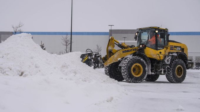 Snow removal at an industrial facility