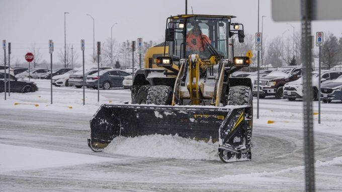 Snow removal at a retail plaza